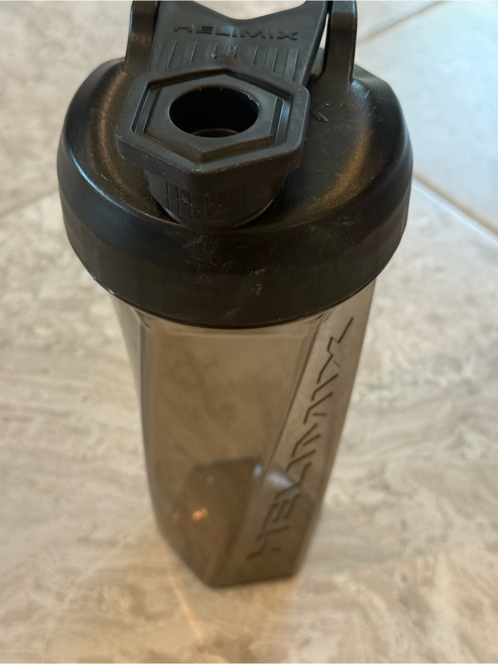 Helimix Protein Shaker Bottle in Smoke with Black Lid